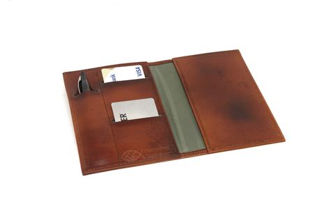 Leather Top Stub Checkbook Card Wallet With Pen Slot