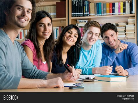 Happy Group Young Students Studying Image And Photo Bigstock