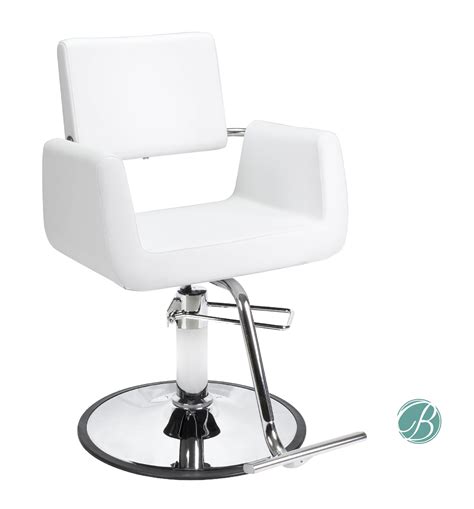 Beauty Salon Styling Chair Aron White A12 Square Wide Width Styling Chair Beauty Salon