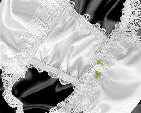 plain white satin silky sissy frilly lace bikini tanga knickers briefs panties ebay