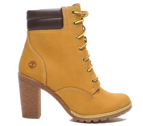 Timberland Women S Tillston 6 Inch High Heel Wheat Leather Boots Style A1kjh Ebay