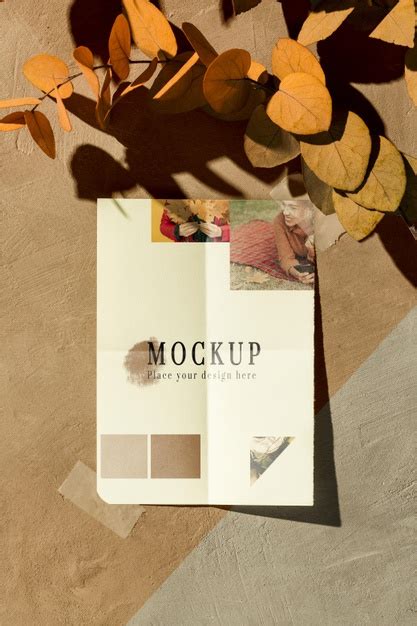 Download Free PSD | Front view of autumn moodboard mock-up