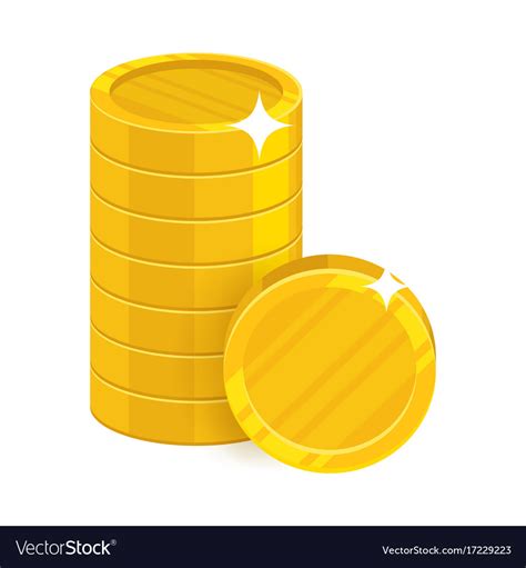 Piles Gold Coins Cartoon Icon Royalty Free Vector Image