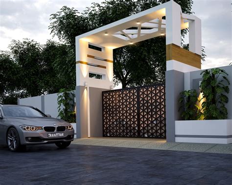 gate entry by egmdesigns | House gate design, Entrance design, Entrance