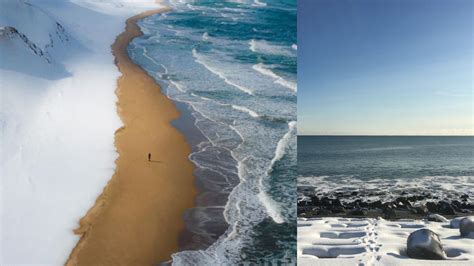 This Beach In Japan Is A Confluence Of Sea Sand And Snow