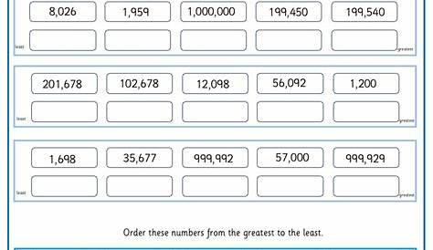 Year 5 Compare and order numbers to at least 1,000,000 – 1 - Master The