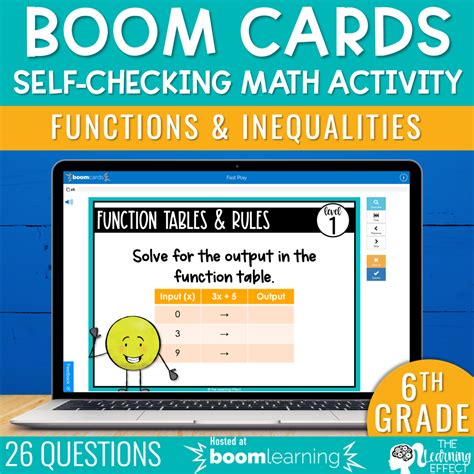 Functions And Inequalities Boom Cards 6th Grade