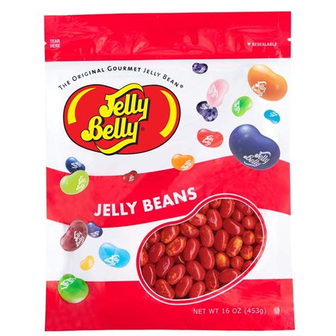 Jelly Belly Sizzling Cinnamon Jelly Beans 1 Pound 16 Ounces Hot Cinnamon Candy Resealable