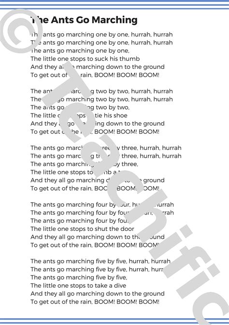 Poems K 2 The Ants Go Marching Teachific