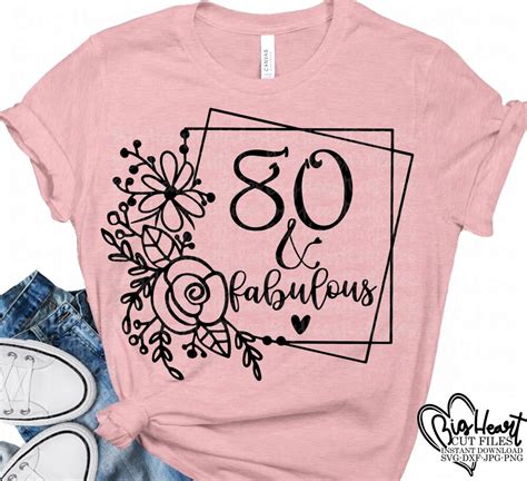 80 And Fabulous Svg Png  Dxf 80th Birthday Svg Etsy