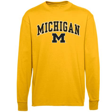 Michigan Wolverines Youth Maize Midsize Long Sleeve T Shirt