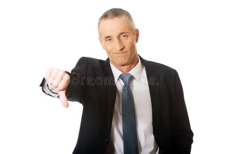 Portrait Of Businessman Showing Thumb Down Sign Stock Photo Image Of