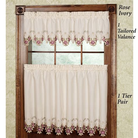 Bella Rose Embroidered Window Tiers