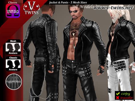 Second Life Marketplace V Twins Biker Clothes Binary Collection For