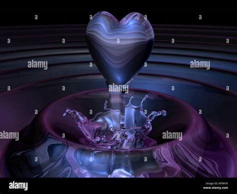 Crystal 3d Heart Made Water Stock Photo Alamy