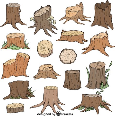 Set Of Tree Stump Vector Free Download Creazilla
