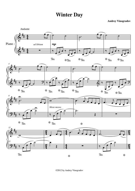 Download Winter Day | Piano sheet music, Sheet music, Piano music