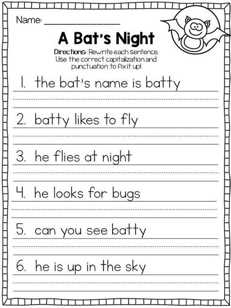 Capitalization Worksheet For 1st Graders