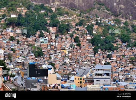 Favela Slums Rocinha Rio De Janeiro Brazil South America Stock