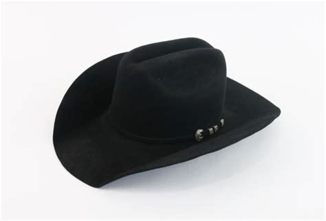 John B Stetson Bar None 4x Beaver 55 6 78 Cowboy Western Hat Black