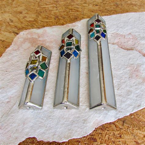 Colorful Stained Glass Nickel Mezuzah Etsy