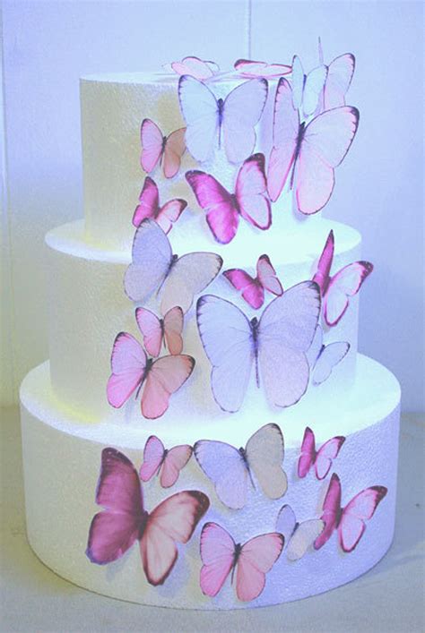 Edible Butterfly Cake Decorations Light Pink Edible Etsy