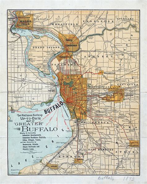 1893 Map Of Buffalo New York Area Etsy Sweden