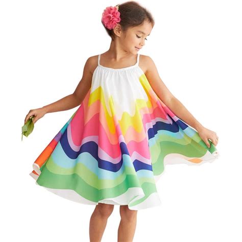 Toddler Swing Dresses 2019 Kids Dresses For Girls Summer Rainbow