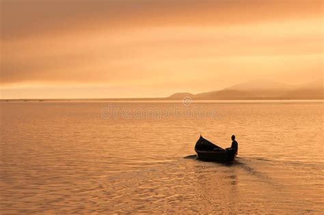 Fisherman Alone On His Boat Stock Photo Image Of Boat America 19238292