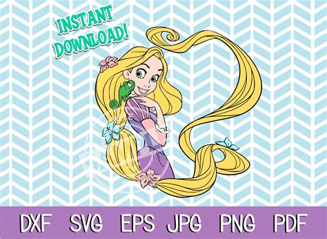 disney princess rapunzel tangled pascal digital download cut etsy