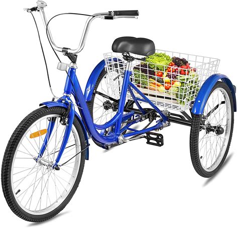 gomier 2500 series 24 inch speed adult tricycle blue 7 speed adult tricycle