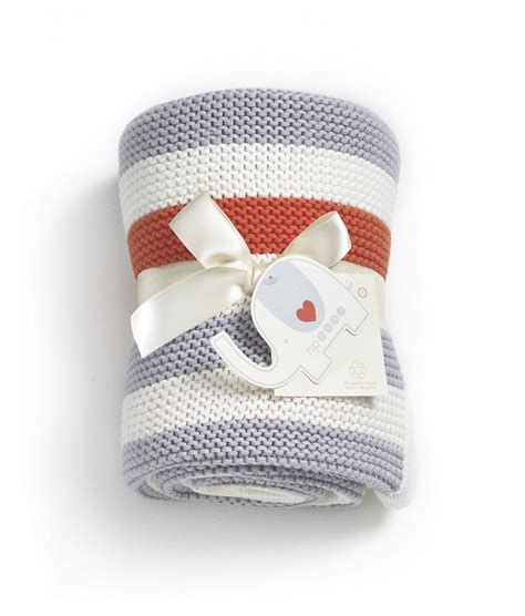 Knitted Organic Cotton Striped Blanket - Natural Safe Baby Products