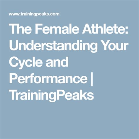 The Female Athlete Understanding Your Cycle And Performance