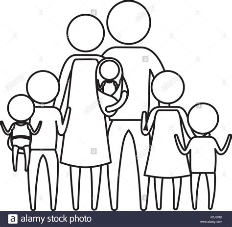 This is an engaging and fund lesson for both teachers and children in the classroom. sketch silhouette of pictogram big family group with ...