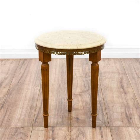 Small Marble Top End Table Loveseat Vintage Furniture
