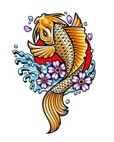 Koi Fish Japanese Tattoo Art Vector Art At Vecteezy