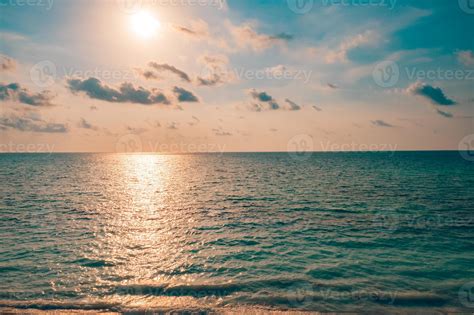 Inspirational Calm Sea With Sunset Sky Meditation Ocean And Sky