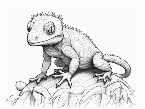 Realistic Gecko Coloring Patterns Coloring Page