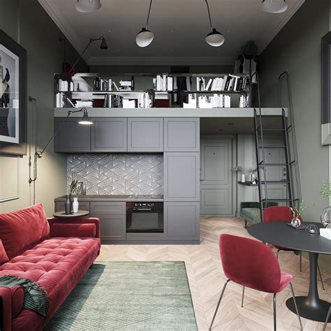 4 Interiors That Show How To Use Red And Green In A Non Clashing Way Loft House Design Small