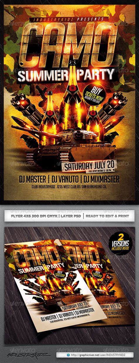 Camo Party Flyer Template By Industrykidz Graphicriver
