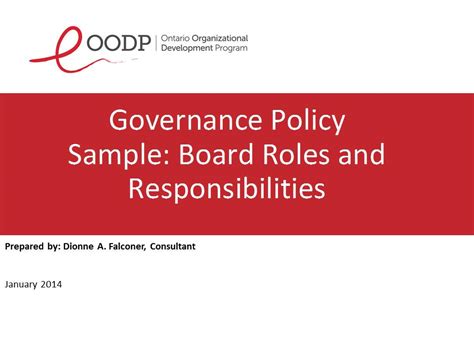 Oodp Governance Board Roles And Responsibilities Resource Sage