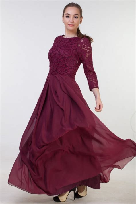 Long Burgundy Lace Dress For Bridesmaids Burgundy Bridesmaid Dress Long