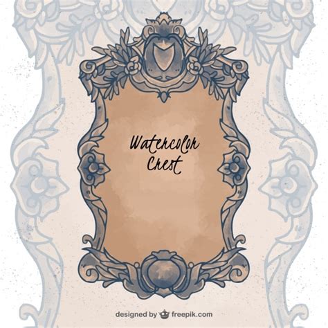 Free Vector Symbolic Shield Of Floral Decoration In Vintage Style