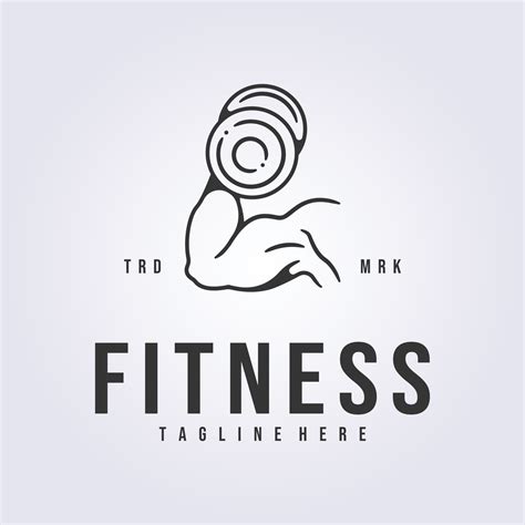 Fitness Gym Workout Logo Monoline Vector Exercise Icon Symbol