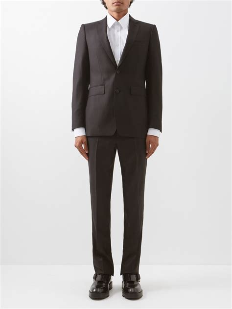 Black Roped Shoulder Wool Twill Suit Burberry Matchesfashion Uk