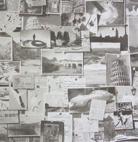 Pinboard Charcoal Wallpaper Andrew Martin