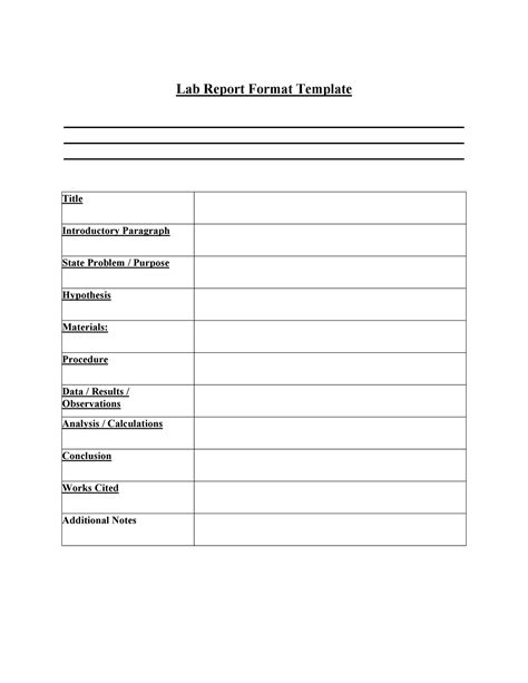 Sample Layout Of Hypothesis Paper Grade 11 40 Lab Report Templates