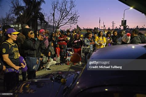 Los Angeles Lakers Fans Gather To Pay Respects At A Vigil For The