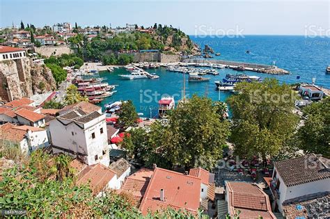 Aerial View Of Coastal Line And Port Of Antalya Turkey Stock Photo - Download Image Now - iStock