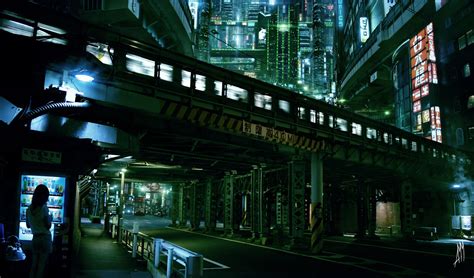 1204576 Cyberpunk Night Urban Futuristic Futuristic City Building Surreal Hong Kong